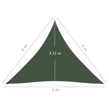 Sunshade Sail 5x5x5 m HDPE Dark Green - 160 g/m² | HiPo Market