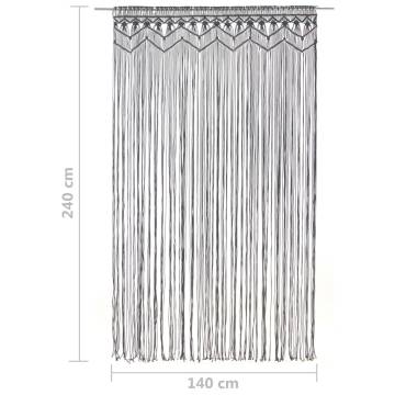 Macrame Curtain Anthracite 140x240 cm - Stylish Interior Decor