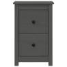 Grey Bedside Cabinet | Solid Pine Wood | 40x35x61.5 cm