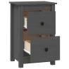 Grey Bedside Cabinet | Solid Pine Wood | 40x35x61.5 cm