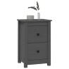 Grey Bedside Cabinet | Solid Pine Wood | 40x35x61.5 cm