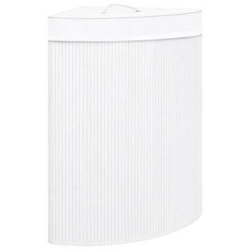 Bamboo Corner Laundry Basket White 60 L | Hipomarket