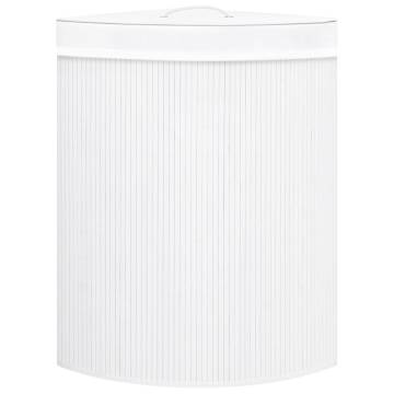 Bamboo Corner Laundry Basket White 60 L | Hipomarket