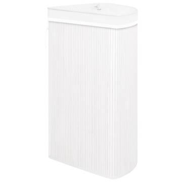 Bamboo Corner Laundry Basket White 60 L | Hipomarket