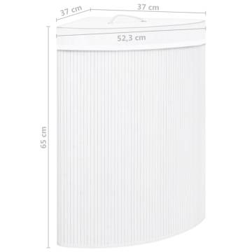 Bamboo Corner Laundry Basket White 60 L | Hipomarket