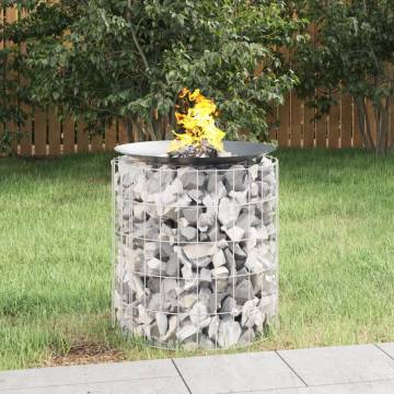 Gabion Fire Pit Ø 50 cm - Durable Galvanised Iron Design