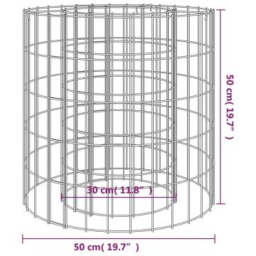 Gabion Fire Pit Ø 50 cm - Durable Galvanised Iron Design