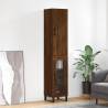 Highboard Brown Oak 34.5x34x180 cm Engineered Wood Colour brown oak Quantity in Package 1 Model 1 glass door 