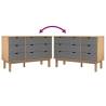 OTTA Brown & Grey Drawer Cabinet - Solid Pine Wood 111x43x73.5cm