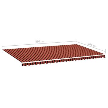 Replacement Fabric for Awning - Orange & Brown 6x3.5 m