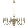 Antique White Chandelier with 12 E14 Bulb Bases