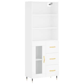 Stylish Highboard White 69.5x34x180 cm - Durable & Elegant