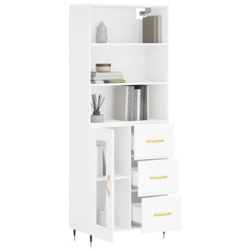 Stylish Highboard White 69.5x34x180 cm - Durable & Elegant