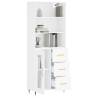 Stylish Highboard White 69.5x34x180 cm - Durable & Elegant