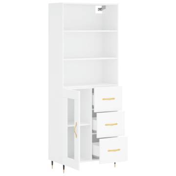 Stylish Highboard White 69.5x34x180 cm - Durable & Elegant