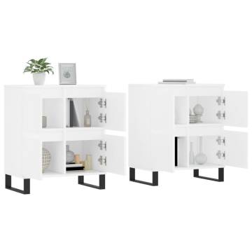 Classic White Engineered Wood Sideboards - 2 pcs Set | HipoMarket