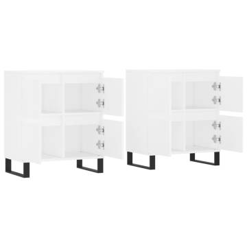 Classic White Engineered Wood Sideboards - 2 pcs Set | HipoMarket