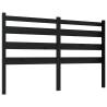 Stylish Black Bed Headboard - Solid Pine 186x4x100 cm