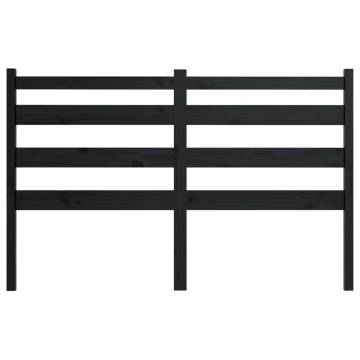 Stylish Black Bed Headboard - Solid Pine 186x4x100 cm