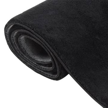 Washable Black Shaggy Rug 80x150 cm - Anti Slip & Soft