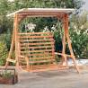 Swing Bench with Canopy Solid Wood Spruce with Teak Finish Colour cream Quantity in Package 1 