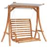 Swing Bench with Canopy | Solid Wood Spruce, Teak Finish