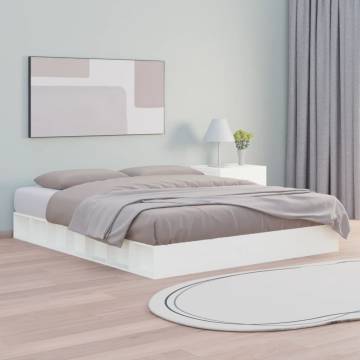 Stylish White Bed Frame 120x200 cm | Solid Pine Wood