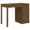 Stylish Honey Brown Solid Wood Desk | 100x50x75 cm | HipoMarket