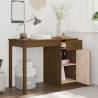 Stylish Honey Brown Solid Wood Desk | 100x50x75 cm | HipoMarket