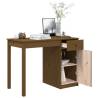 Stylish Honey Brown Solid Wood Desk | 100x50x75 cm | HipoMarket