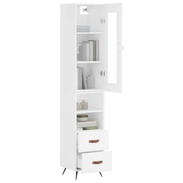 Stylish Highboard White - 34.5x34x180 cm Engineered Wood