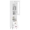 Stylish Highboard White - 34.5x34x180 cm Engineered Wood