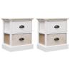 Elegant White & Natural Nightstands - 2 pcs | HipoMarket