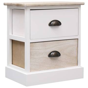 Elegant White & Natural Nightstands - 2 pcs | HipoMarket