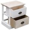 Elegant White & Natural Nightstands - 2 pcs | HipoMarket