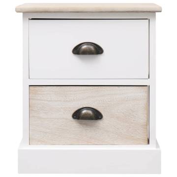 Elegant White & Natural Nightstands - 2 pcs | HipoMarket