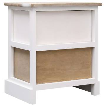 Elegant White & Natural Nightstands - 2 pcs | HipoMarket