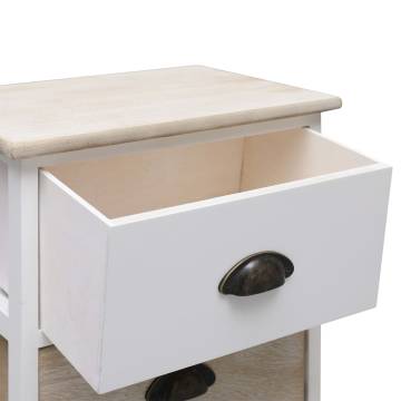 Elegant White & Natural Nightstands - 2 pcs | HipoMarket