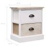 Elegant White & Natural Nightstands - 2 pcs | HipoMarket