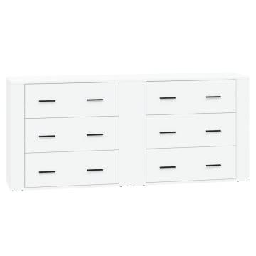 Stylish 2 pcs White Engineered Wood Sideboards for Your Home