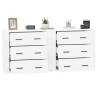 Stylish 2 pcs White Engineered Wood Sideboards for Your Home