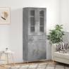 Highboard Concrete Grey 69.5x34x180 cm Engineered Wood Colour concrete grey Quantity in Package 1 Model 2 doors 2 drawers 