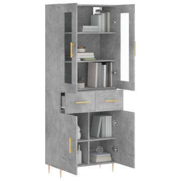 Stylish Highboard Concrete Grey - Ample Storage & Durable Design