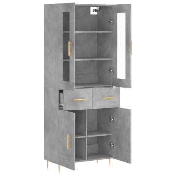 Stylish Highboard Concrete Grey - Ample Storage & Durable Design