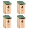 Wooden Bird Houses Set of 4 - Perfect Garden Ornament