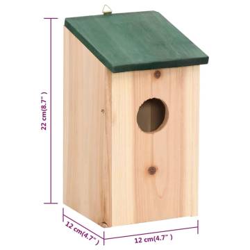 Wooden Bird Houses Set of 4 - Perfect Garden Ornament