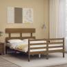 Bed Frame with Headboard Honey Brown Small Double Solid Wood Colour honey brown Size 120 x 190 cm Model low 