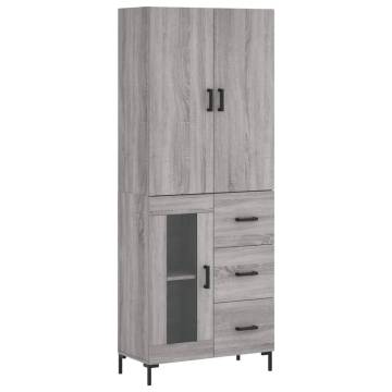 Highboard Grey Sonoma - Stylish Engineered Wood Storage Cabinet