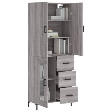 Highboard Grey Sonoma - Stylish Engineered Wood Storage Cabinet