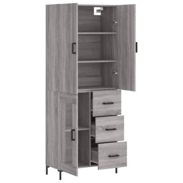 Highboard Grey Sonoma - Stylish Engineered Wood Storage Cabinet